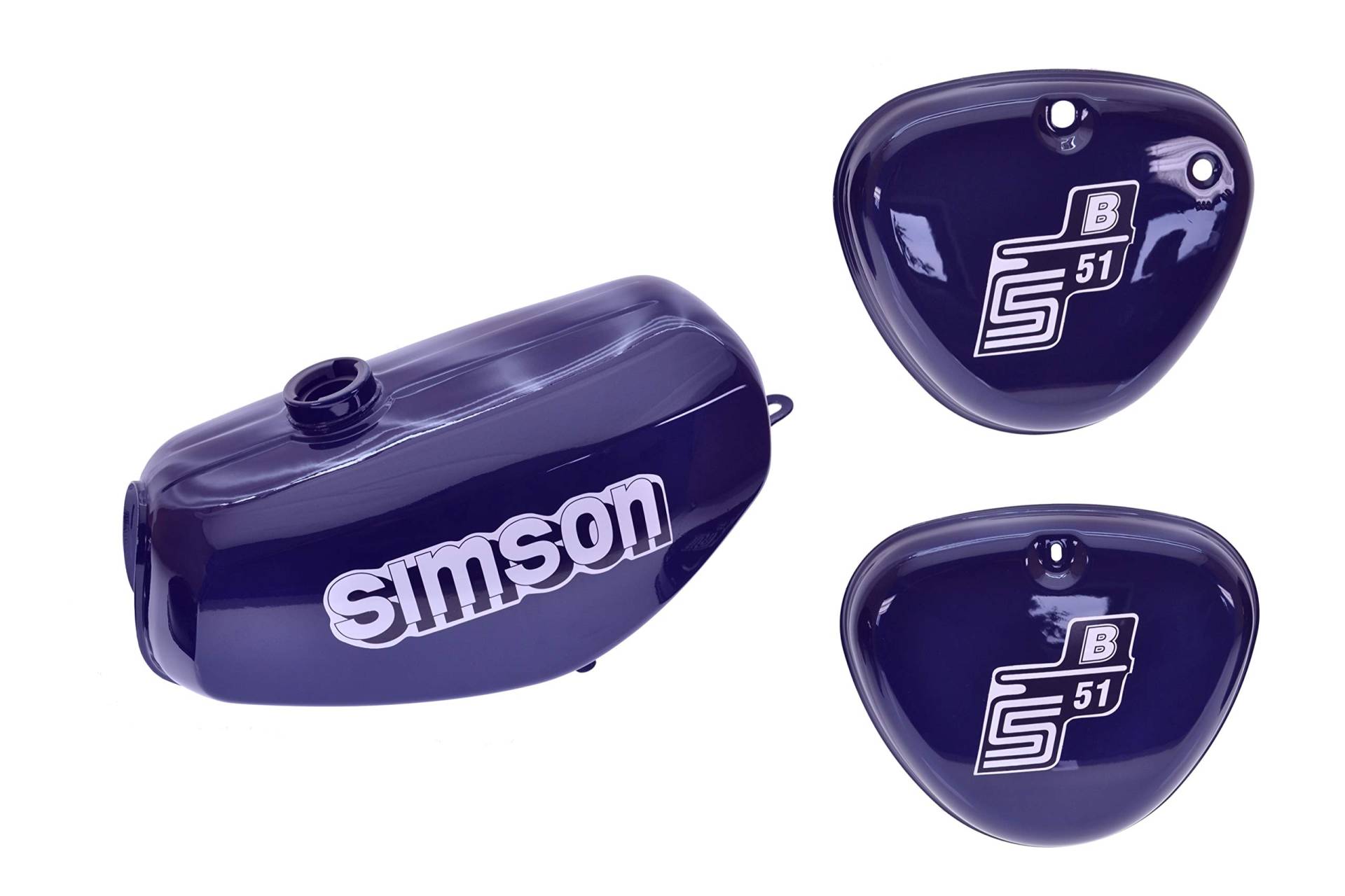 Tank Set mit Seitendeckel S51 S70 Perlblau, versiegelt, mit Aufkleber Simson Tank Set mit Seitendeckel S51 S70 Perlblau, versiegelt, mit Aufkleber Simson von Ost2rad