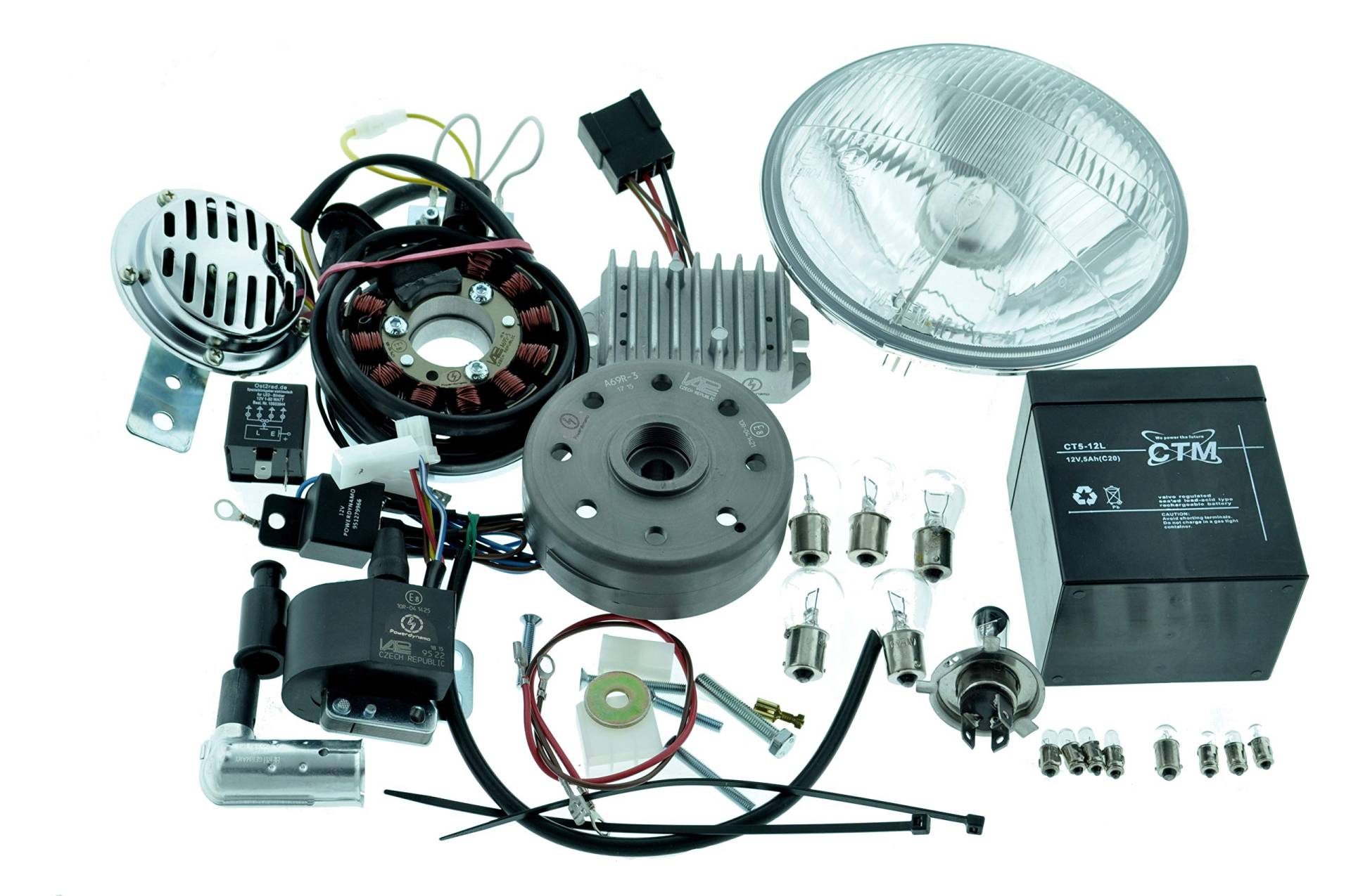 Umbausatz elektronische Zündung original Vape f. MZ ETS TS250 mit Reflektor H4 12V Umbausatz elektronische Zündung original Vape f. MZ ETS TS250 mit Reflektor H4 12V von Ost2rad