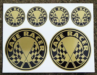 CAFE RACER GOLD Karierte Flagge logo set sticker aufkleber von Other