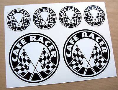 CAFE RACER Karierte Flagge logo set sticker aufkleber von Other