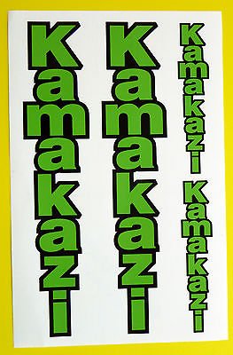 Other KAMAKAZI Kawasaki Motorrad Gabel Sticker Leuchtend Grün von Other