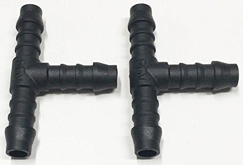 T-Stücke, Anschlussstücke für Rohre und Schläuche mit 8 mm Innendurchmesser, aus Kunststoff, geriffelt, für Luft-/Kraftstoff-/Wasserleitungen, 2 Stück von Other