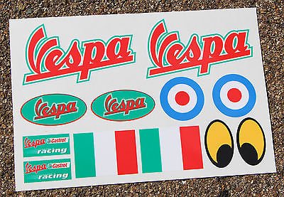 VESPA ROLLER stil sticker aufkleber set Italienische Flagge Piaggio von Other