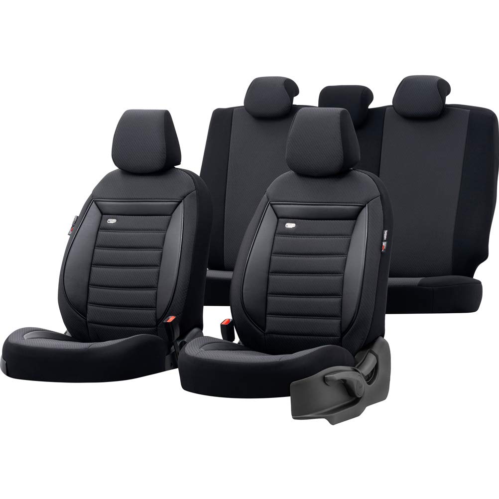 Universelle Stoff Sitzbezüge 'Prestige' Schwarz/Anthrazit - 11-Teilig- - kompatibel mit Side-Airbags Universelle Stoff Sitzbezüge 'Prestige' Schwarz/Anthrazit - 11-Teilig- - kompatibel mit Side-Airbags von OtoM