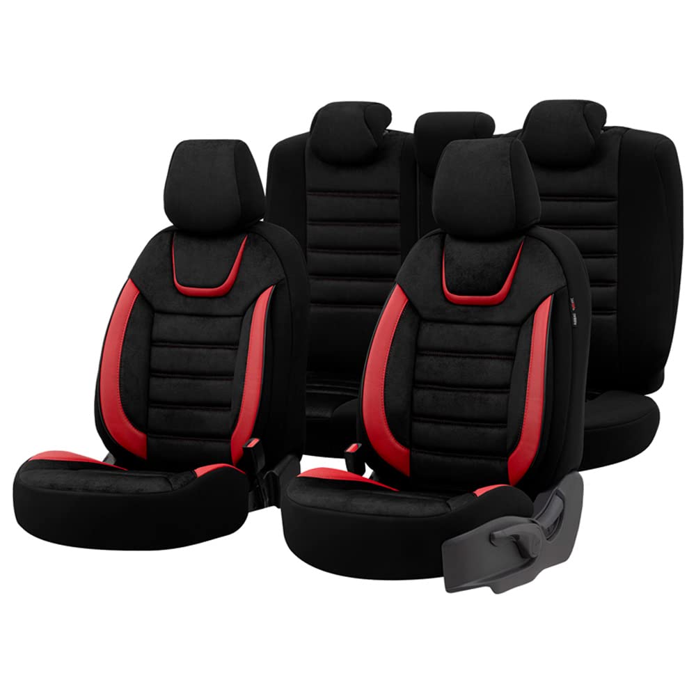 otoM Universelle Suede/Leder/Stoff Sitzbezüge 'Iconic' Schwarz/Rot - 11-Teilig- - kompatibel mit Side-Airbags otoM Universelle Suede/Leder/Stoff Sitzbezüge 'Iconic' Schwarz/Rot - 11-Teilig- - kompatibel mit Side-Airbags von OtoM