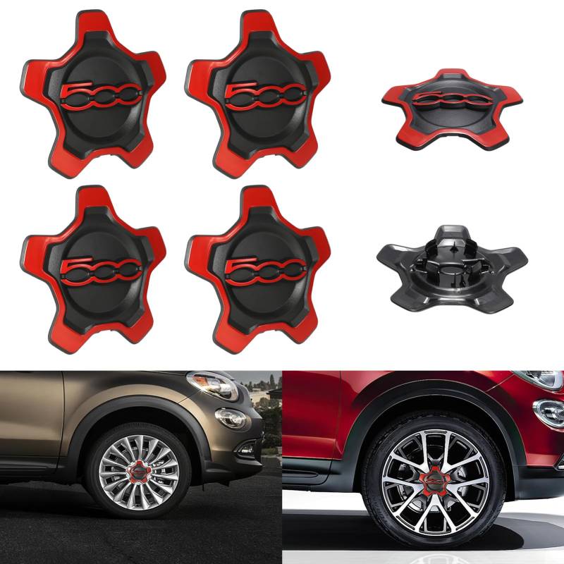 Pack 4 für 500x Hup Trim Radabdeckungen, 500x Nabenabdeckungen, 500x Radabdeckungen, 500x Upgrade Zubehör 735626312, 735626311 Ersatz für 500x (Rot B) von Otufan