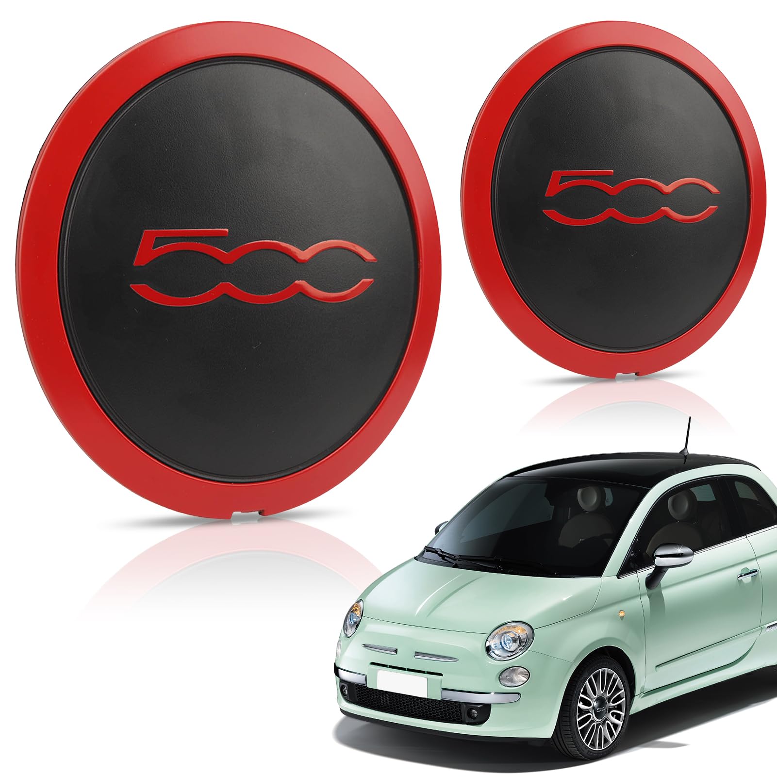 Enjoliveurs, Enjoliveurs de Roue, concerner FIAT 500 68078419AC Enjoliveurs de Roue de remplacement, 2012-2022 Pack de 2 (E) von Otufan
