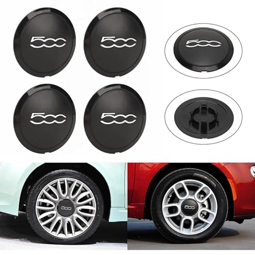 Pack 4 für 500 Radabdeckungen Hup Trim, FIAT 500 Upgrade Zubehör für Anheben Zentralauto Außenradabdeckung 68078419ac Ersatz für 500 (weiß C) von Otufan