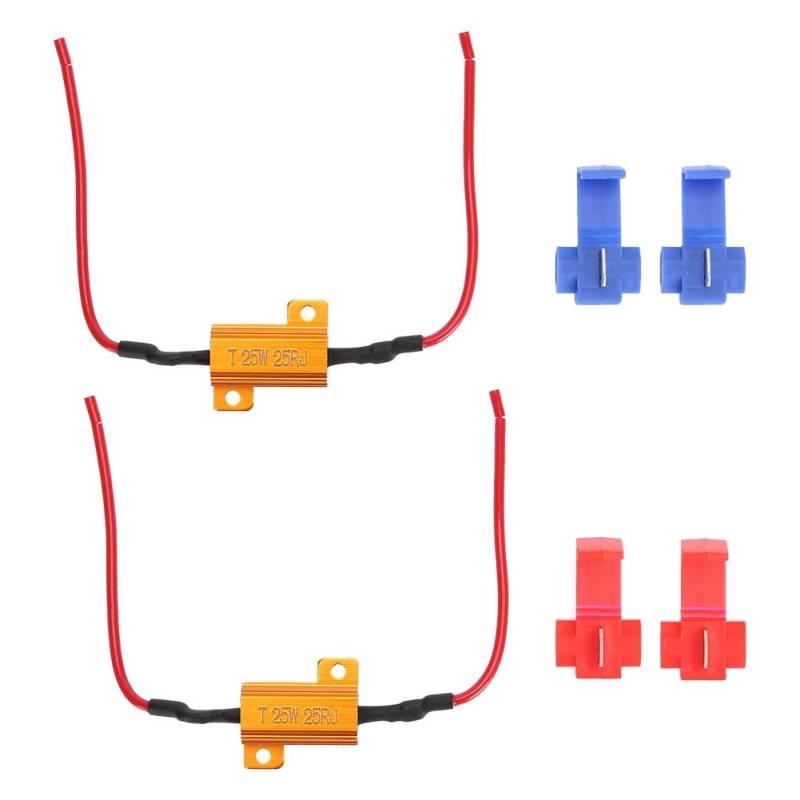 Drahtgewickelter Widerstand, 2 Stück Auto-LED-Decoder Anti Hyper Flash Kein Fehler Drahtgewickelter Lastwiderstand 25W 25Ω von Ouitble