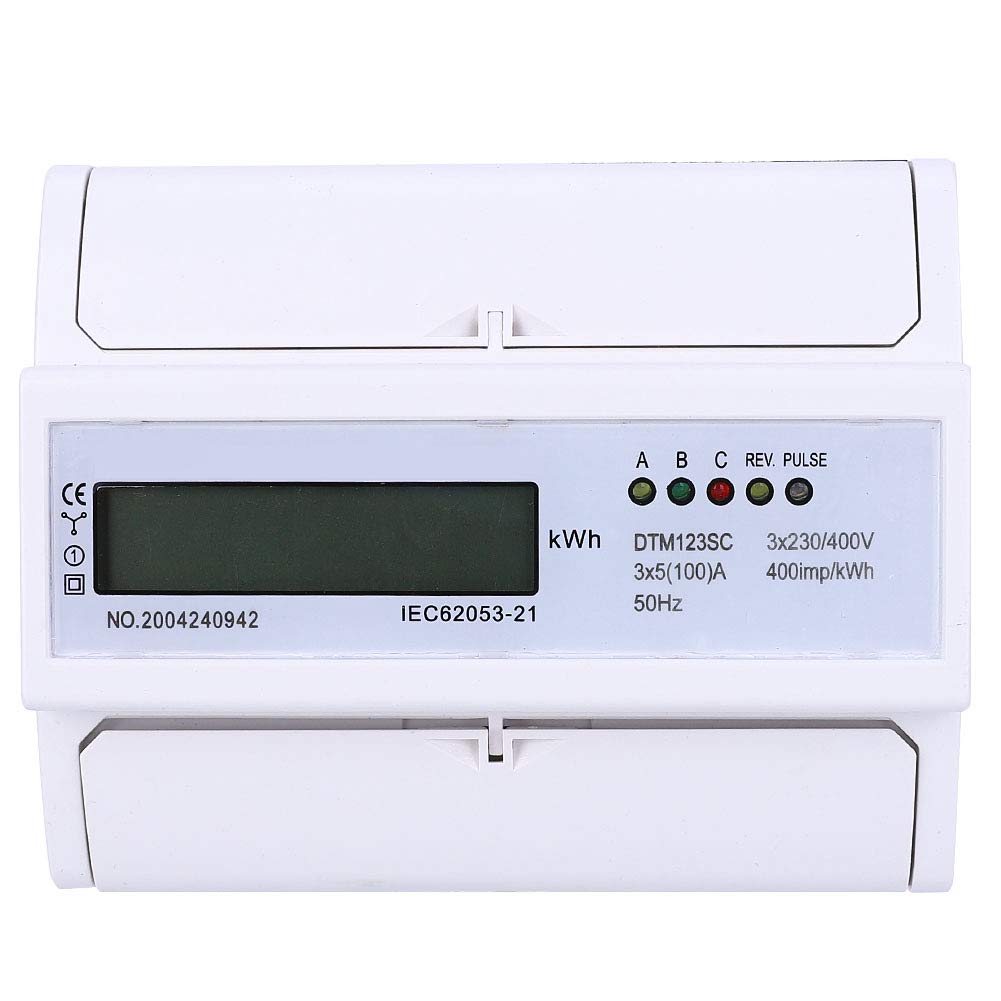 3-phasiger digitaler Stromzähler Drehstromzähler mit LCD 230/400 V und 35 mm DIN-Schienen-Energieverbrauch 5-100 A 50 Hz KWH-Leistungsmesser mit LCD zur Messung der elektrischen Leistung 3-phasiger digitaler Stromzähler Drehstromzähler mit LCD 230/400 V und 35 mm DIN-Schienen-Energieverbrauch 5-100 A 50 Hz KWH-Leistungsmesser mit LCD zur Messung der elektrischen Leistung von Oumefar