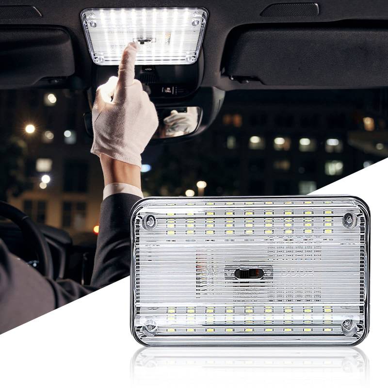OurLeeme Auto Innenbeleuchtung, Auto Superhelle LED-Licht CAr Decke Innen Rechteckiges Licht mit Ein / Aus-Taste für 12V Autos von OurLeeme