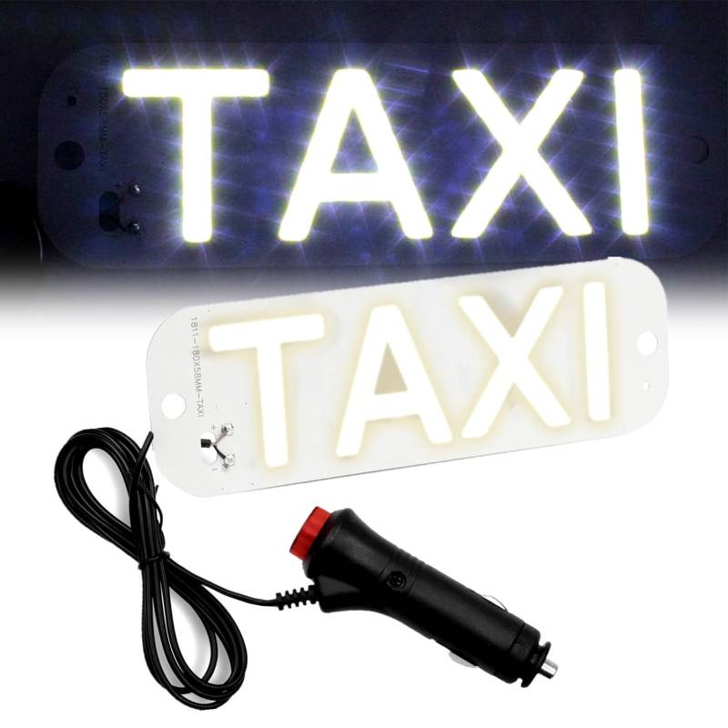 Taxi-Schild, Taxi-LED-Licht, Dekoration für Autos, LED, abnehmbar, Fahrer, Taxi, beleuchtet, Dekor-Zubehör für DC 12 von Ourbest