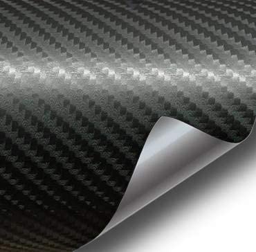 Outletissimo® 3D Carbon Folie Aufkleber Schwarz 200 x 50 cm Car Wrapping Auto Motorrad von Outletissimo