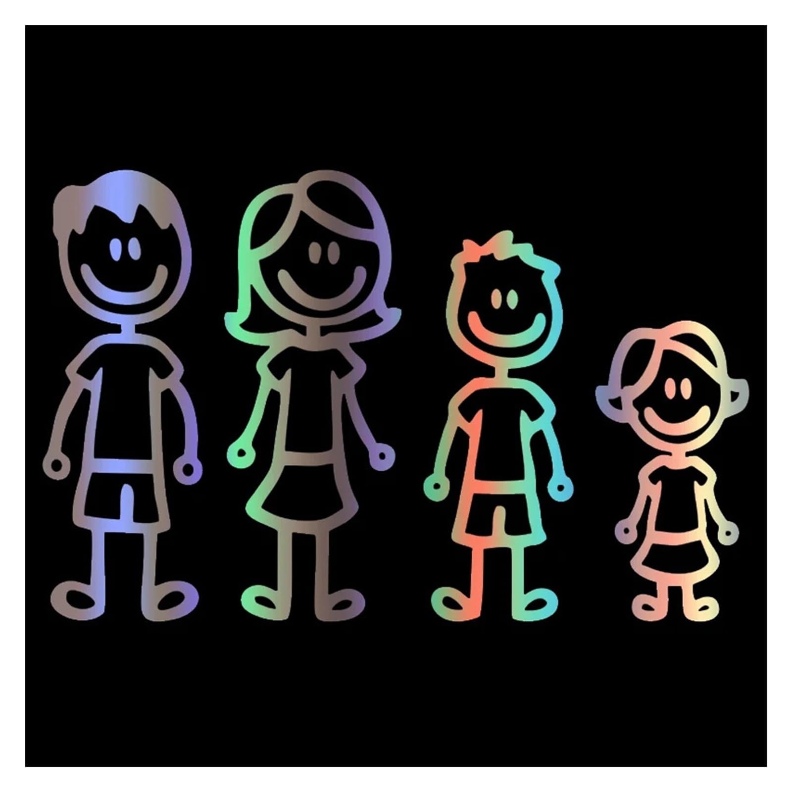 30175# 3 Arten Eine Familie Spaß Auto Aufkleber Vinyl Auto Aufkleber wasserdichte Autoaufkleber(30175 Laser,20x13 cm) von Ouxk