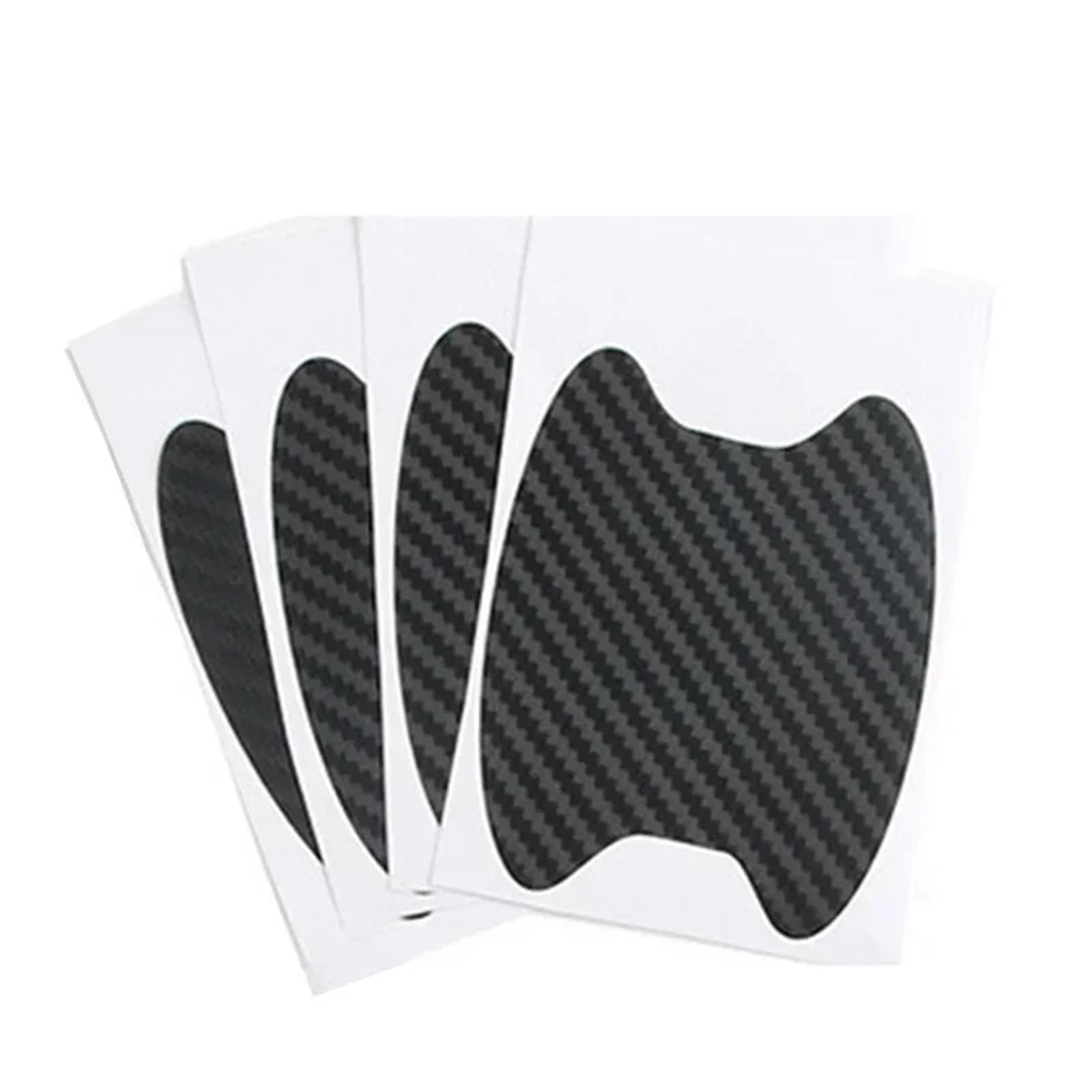 6Color 4Pcs Autotüraufkleber Kohlefaser Kratzfeste Abdeckung Autogriffschutzfolie Außenstylingzubehör(Black) von Ouxk