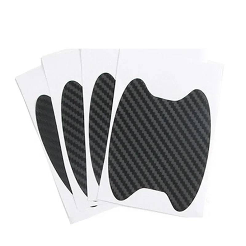 6Color 4Pcs Autotüraufkleber Kohlefaser Kratzfeste Abdeckung Autogriffschutzfolie Außenstylingzubehör(Black) von Ouxk