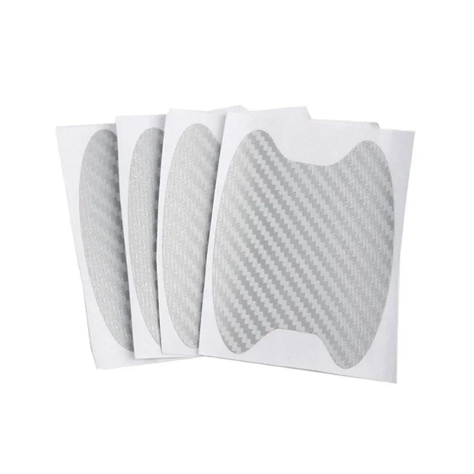6Color 4Pcs Autotüraufkleber Kohlefaser Kratzfeste Abdeckung Autogriffschutzfolie Außenstylingzubehör(Silvery) von Ouxk