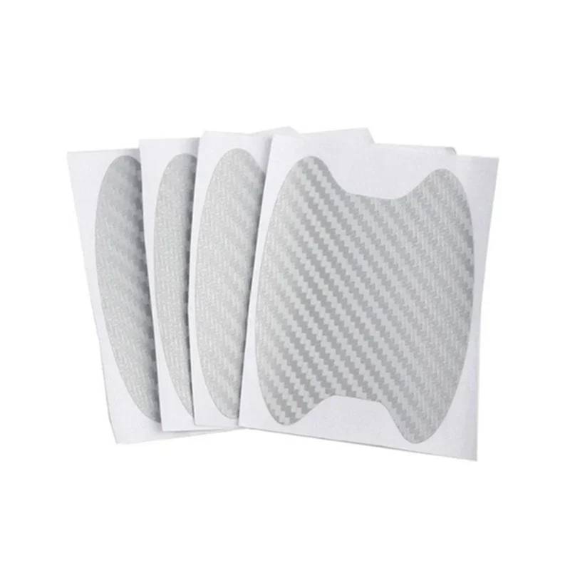 6Color 4Pcs Autotüraufkleber Kohlefaser Kratzfeste Abdeckung Autogriffschutzfolie Außenstylingzubehör(Silvery) von Ouxk