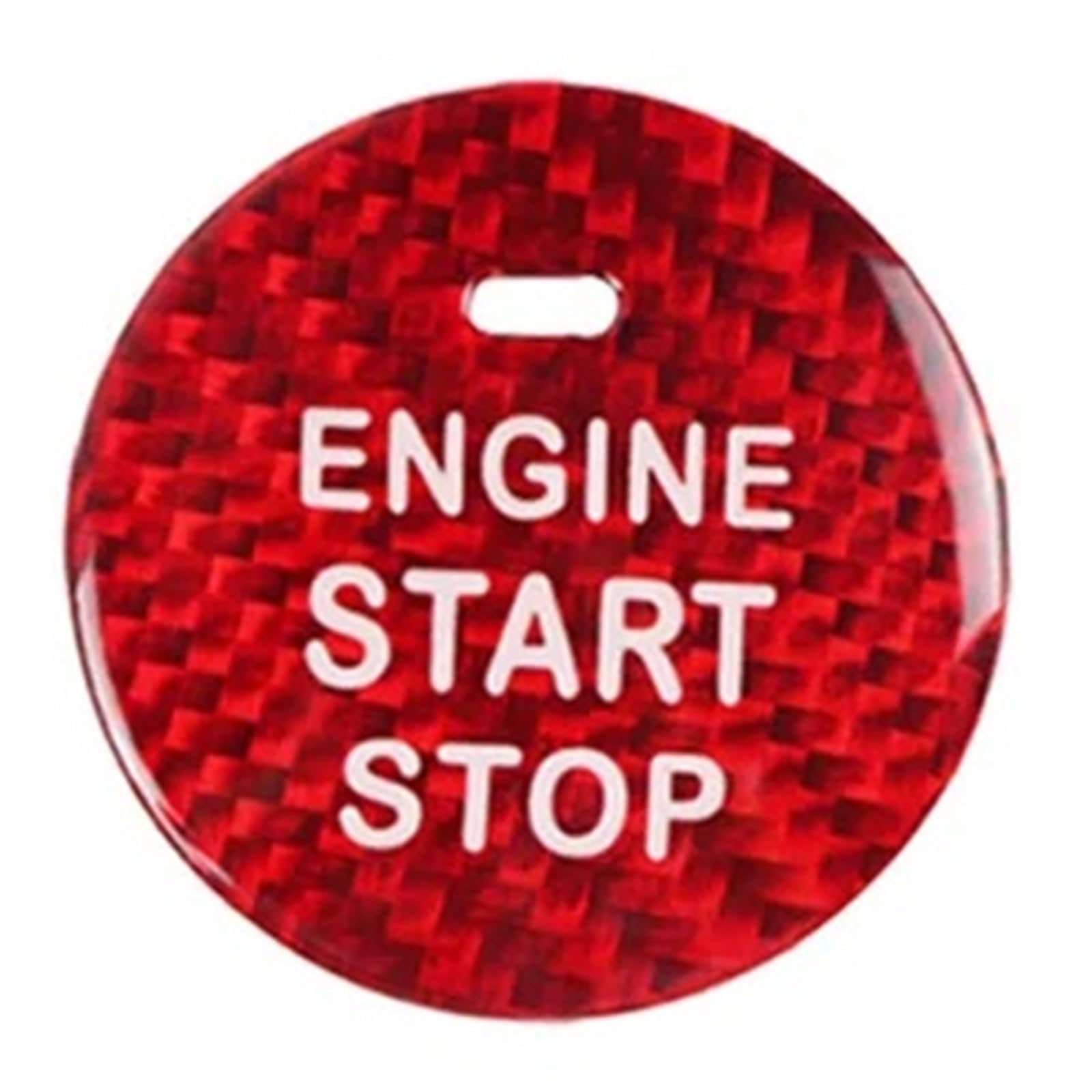 Auto-Motor-Start-Stopp-Knopf-Abdeckung Echtkohlefaser-Aufkleber Kompatibel Mit Lex&us is 2006-2012(Red) von Ouxk
