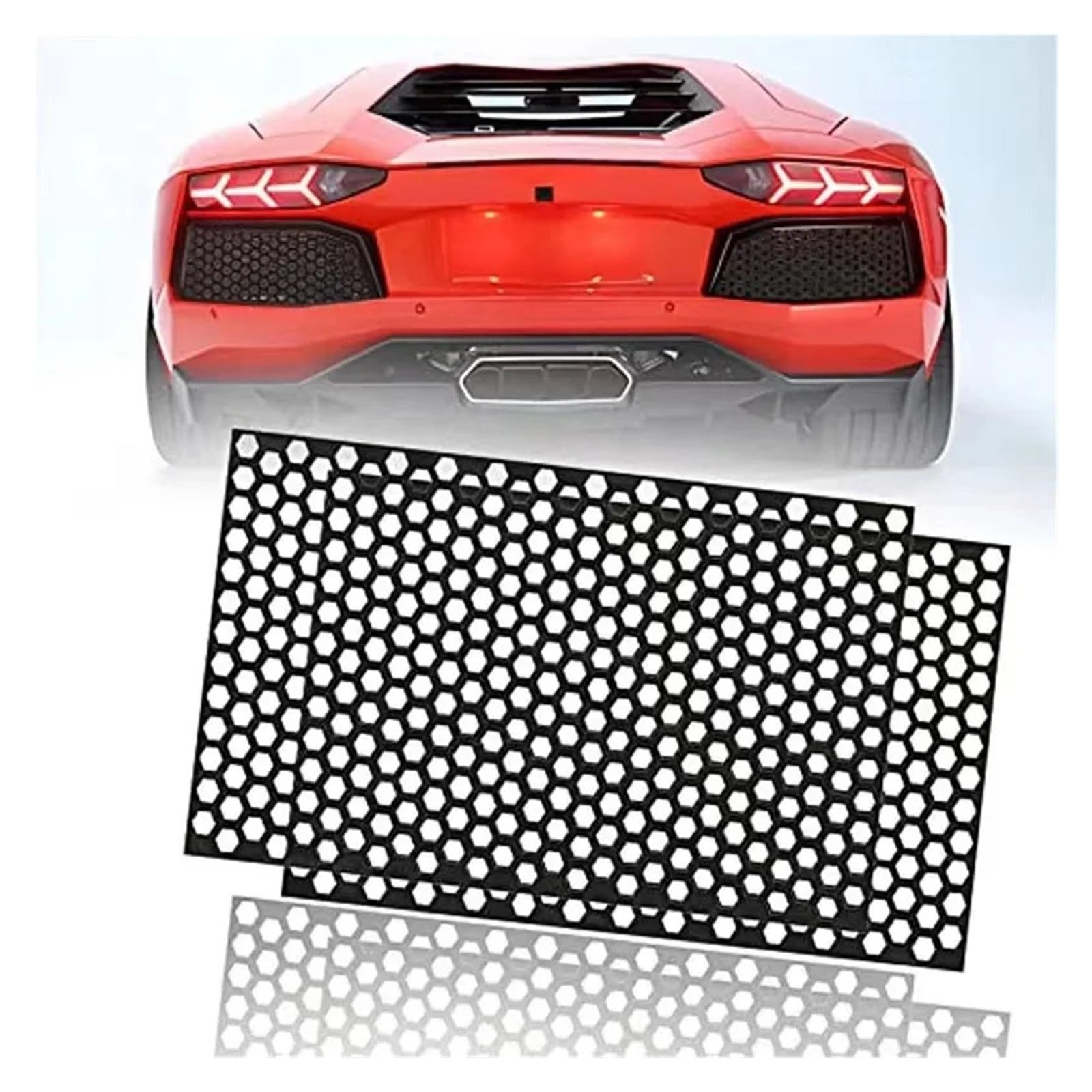 Auto Wabenaufkleber Auto Stilvolle Rücklichter DIY Hohlschutz Aufkleber 48 * 30cm(2 PCS) von Ouxk