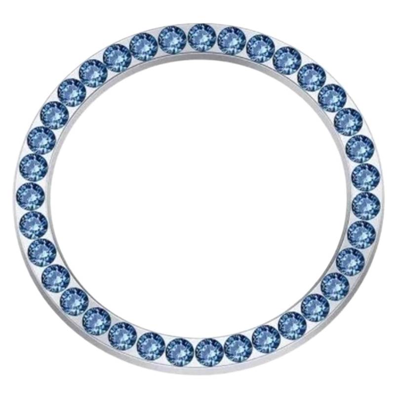 Auto Zündschlüssel Ri&ng Diamant Aufkleber for Auto Motorrad Styling Dekoration Schlüssel Kreis Taste Auto Zubehör(Blue) von Ouxk