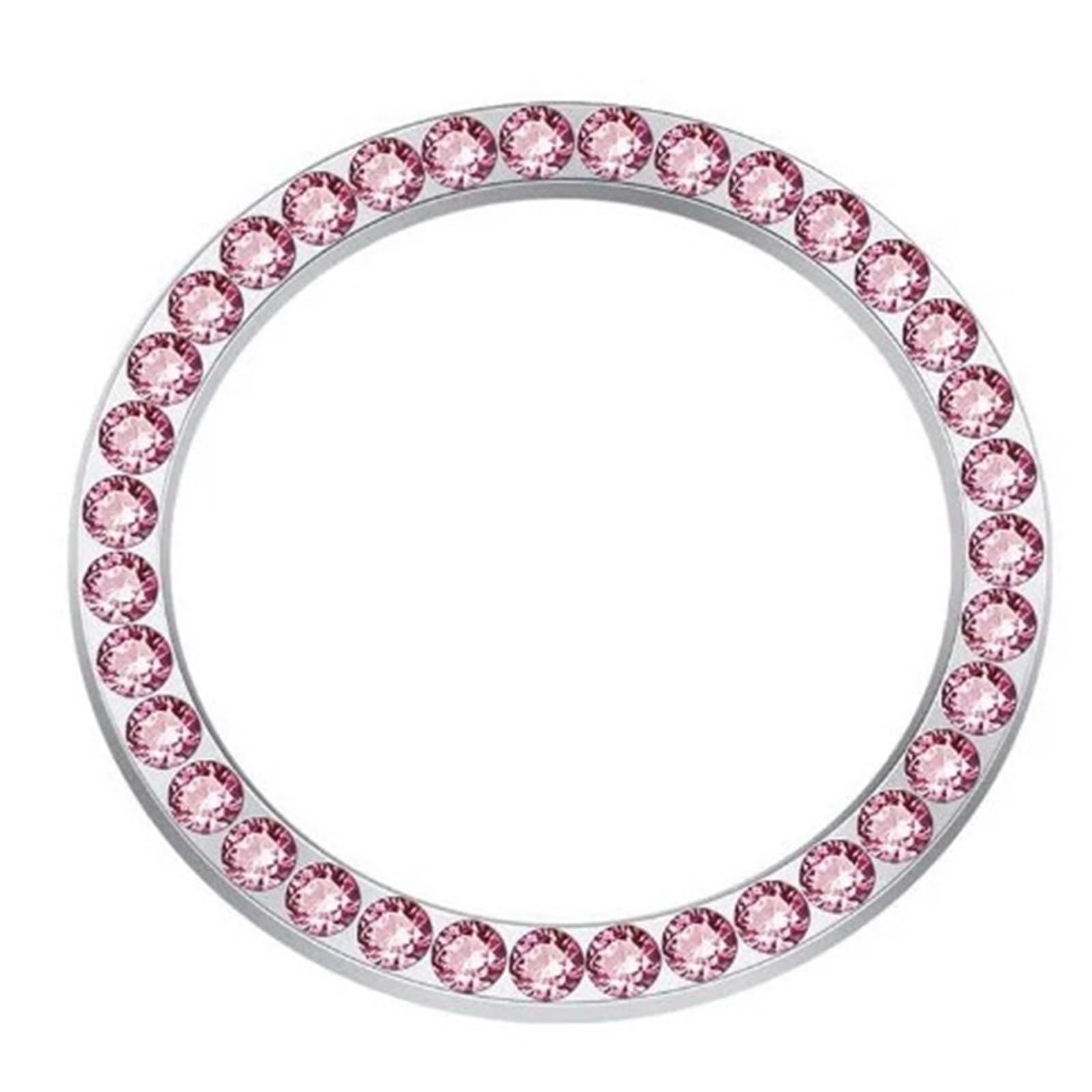 Auto Zündschlüssel Ri&ng Diamant Aufkleber for Auto Motorrad Styling Dekoration Schlüssel Kreis Taste Auto Zubehör(Pink) von Ouxk