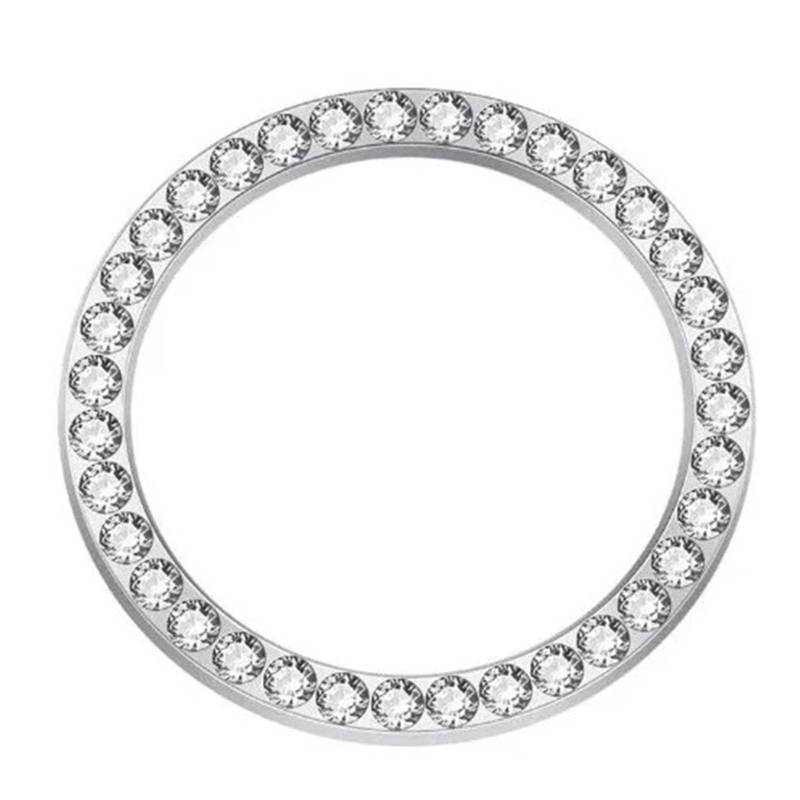 Auto Zündschlüssel Ri&ng Diamant Aufkleber for Auto Motorrad Styling Dekoration Schlüssel Kreis Taste Auto Zubehör(White) von Ouxk