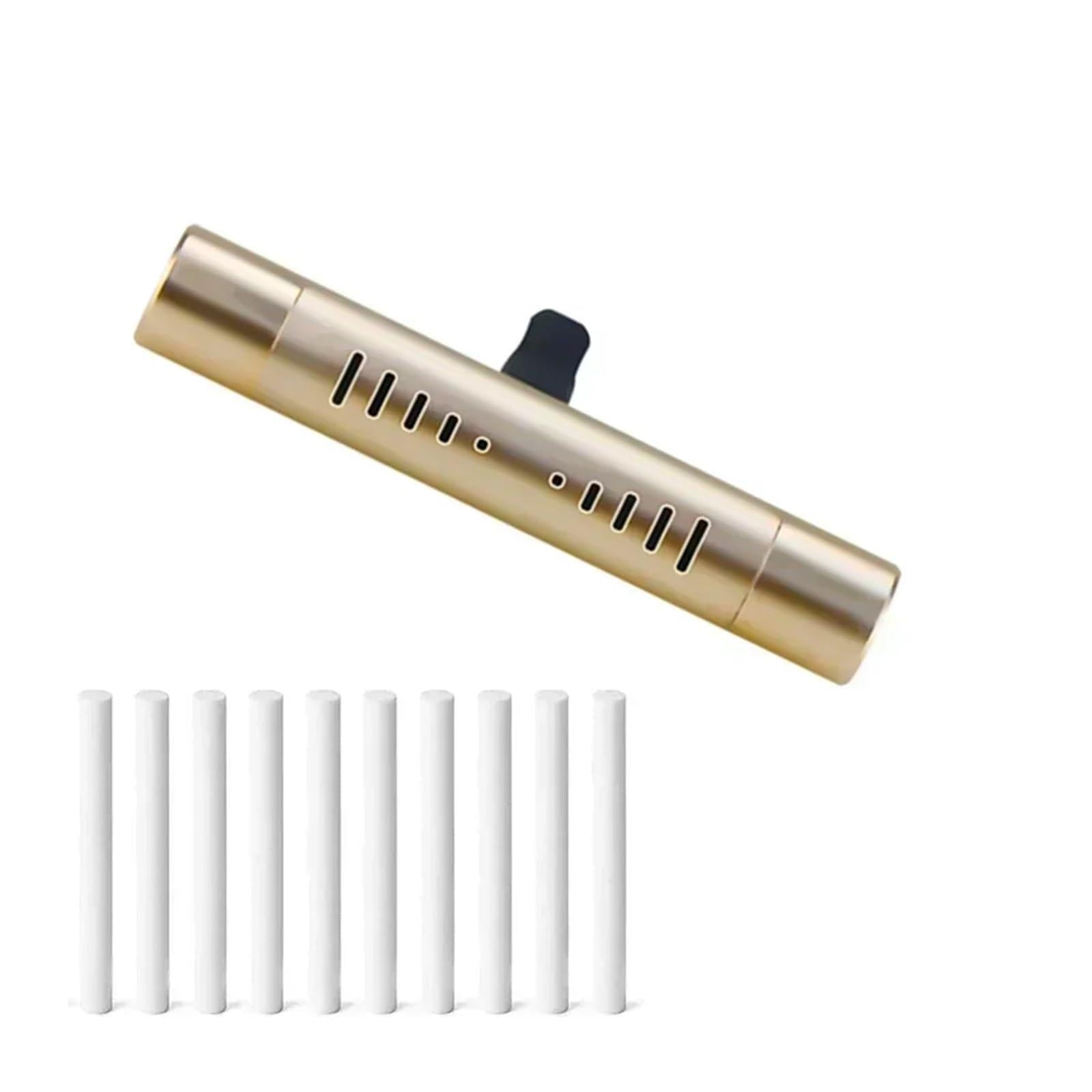 Autoduft Benutzerdefinierter Entlüftungsclip Zylindrischer Autodiffusor for Ätherische Öle Mit 10 Nachfüllstäbchen for Auto(Silver) von Ouxk