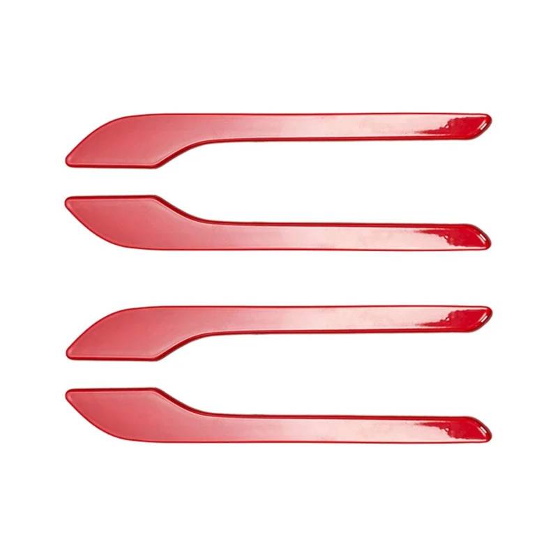 Autotürgriff-Wrap-Dekorationsaufkleber, 4-teilig, ABS-Kunststoff, Modifikationsgriff-Abdeckungssatz(Red) von Ouxk
