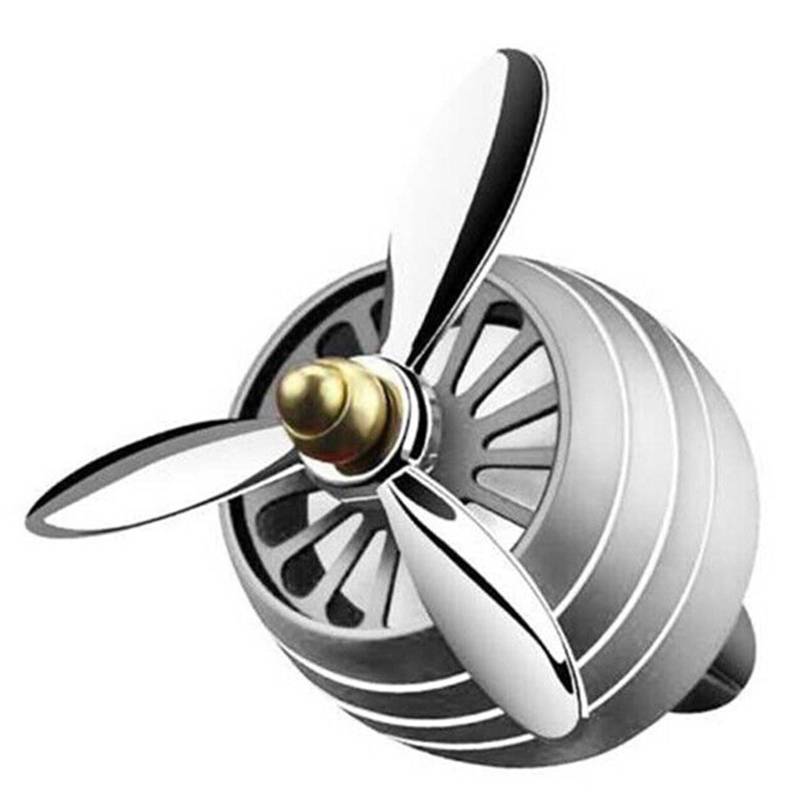 Rotierender LED-Duftspender, Duft-Auto-Propeller, Luftauslass, 3-Blatt-Ventilator, Auto-Diffusor for Die Entlüftung(Silver) von Ouxk