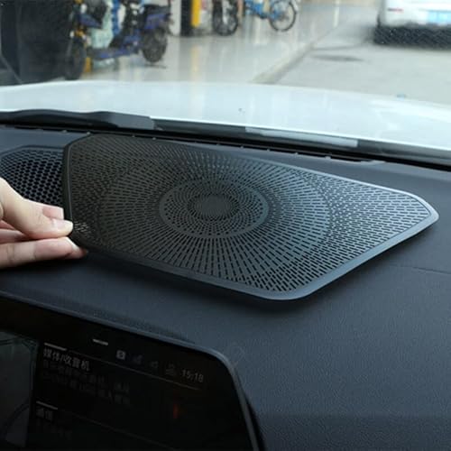 OuyOo Auto-Lautsprecherabdeckung aus Aluminiumlegierung für BMW 3er-Serie 2020, schwarz, Auto-Dekorations-Zubehör von OuyOo