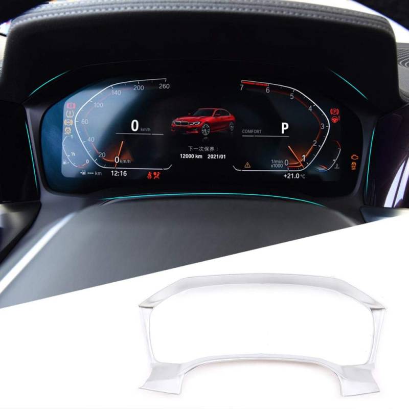 OuyOo Auto-Innenausstattung Zubehör für BMW 3er G20 G28 2019-20 ABS Chrom Textur Armaturenbrett Dekoration Abdeckung Rahmen von OuyOo
