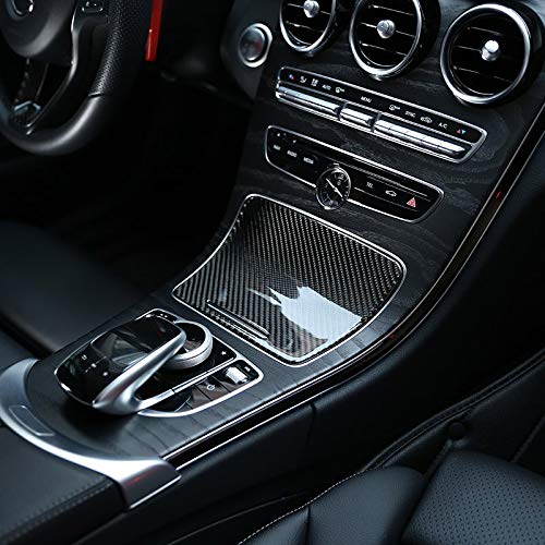 OuyOo Echte Kohlefaser Auto Innenraum Mittelkonsole Dekoration Panel Aufkleber für Mercedes Benz C Klasse W205 GlC X253 2015-2019 Teile von OuyOo