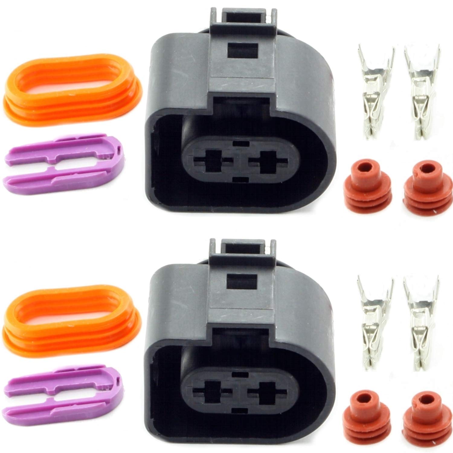 Overdrive-Racing 2x Reparatur Ersatz Stecker 2 Polig Reparaturstecker Buchse Repair Plug Passend Für 1J0973752 1J0 973 752 von Overdrive-Racing