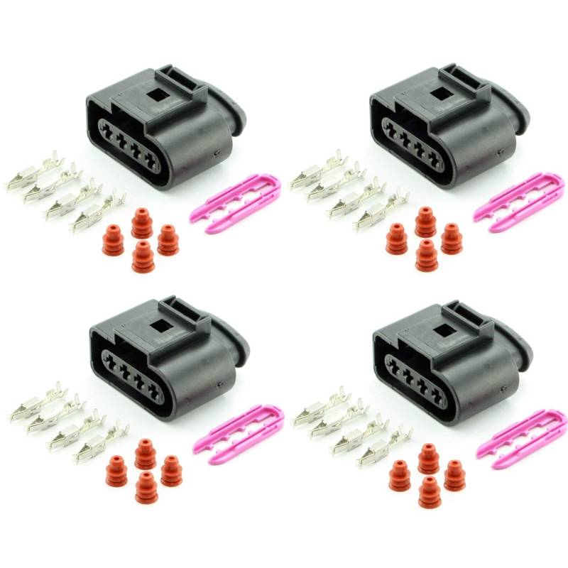 Overdrive-Racing 4x Reparatur Ersatz Stecker 4 Polig Reparaturstecker Buchse Repair Plug Passend Für 1J0973724 1J0 973 724 von Overdrive-Racing