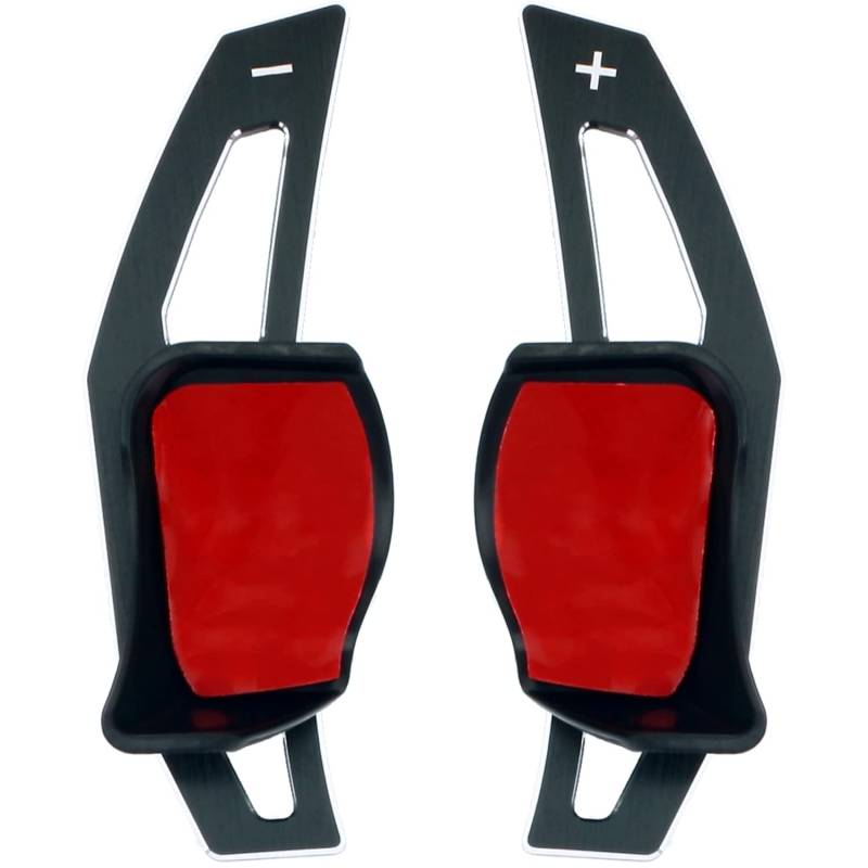Overdrive-Racing Schaltwippen Verlängerung Kompatibel mit Skoda Fabia Karoq Kodiaq Octavia Roomster Scala Kamiq Superb bis 2020 DSG Typ-B Alu Schwarz Shift Paddles Shifter Extensions Lenkrad Schaltung von Overdrive-Racing