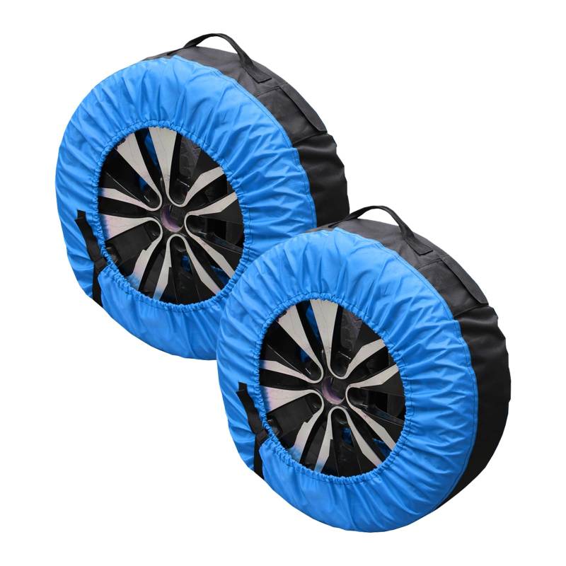 2 Stück Universal 16-22 Zoll Auto-Ersatzreifenabdeckung, 600d Oxford-Stoff-Ersatzreifen-Schutzhülle, wasserdichte, Staubdichte Und UV-Beständige Reifenabdeckung, Mit Griff (Blau) von Overpassing