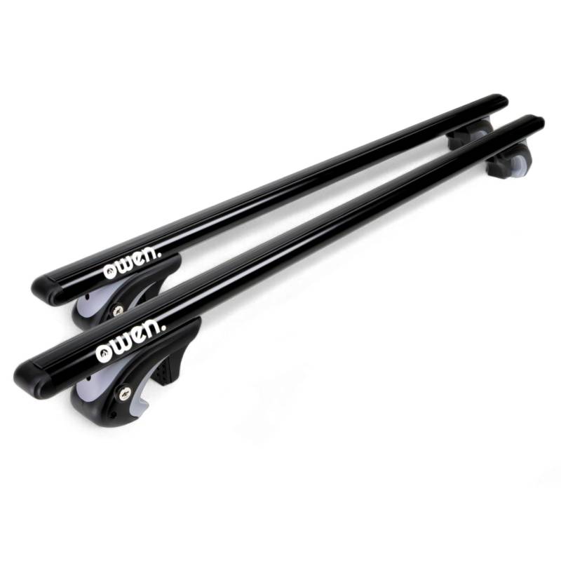 Owen 5.0L I Dachträger Universal 135cm Schwarz I Offene Reling I Relingträger 135cm aus Alu bis 90kg Universal von Owen