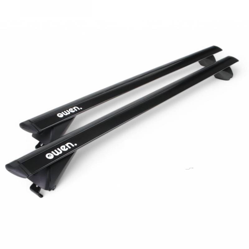 Owen Dachträger 3.0 Pro Schwarz 135cm - für geschlossene & bündige Reling | 90 kg Tragkraft | 2 min Montage | TÜV & GS Zertifiziert |Top-Performance Relingträger für Ihr Auto von Owen