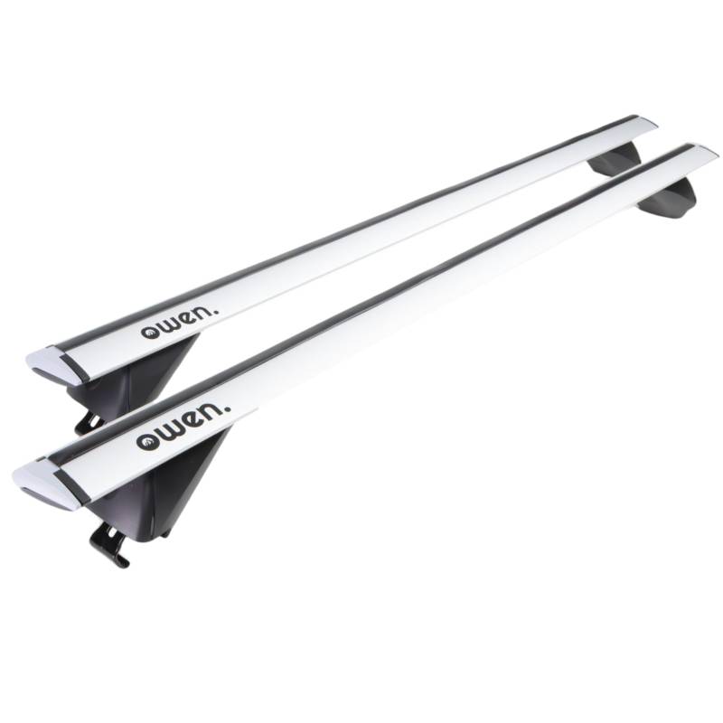 Owen Dachträger 3.0 Pro Silber 120cm - für geschlossene & bündige Reling | 90 kg Tragkraft | 2 min Montage | TÜV & GS Zertifiziert |Top-Performance Relingträger für Ihr Auto von Owen