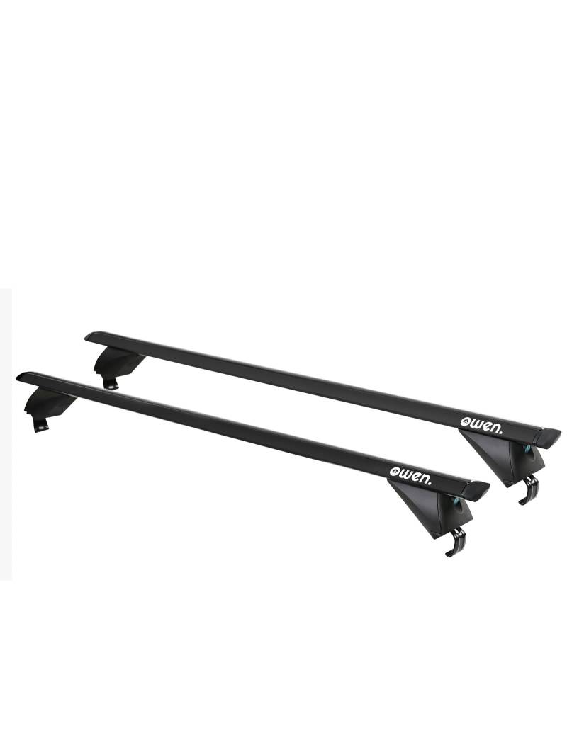 Owen Dachträger 5.0 Pro Schwarz 135cm - Universal für Offene Reling | 90 kg Tragkraft | 2 Min Montage | TÜV & GS Zertifiziert | Top-Performance für Ihr Auto von Owen