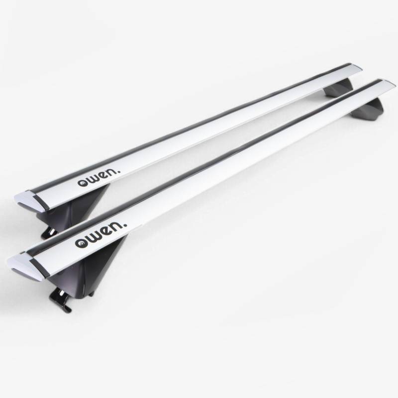 Owen Dachträger 5.0 Pro Silber 120cm - Universal für Offene Reling | 90 kg Tragkraft | 2 Min Montage | TÜV & GS Zertifiziert | Top-Performance für Ihr Auto von Owen