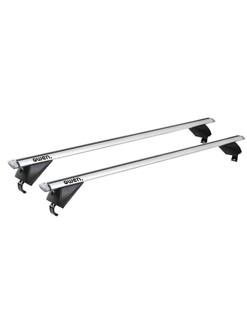 Owen Dachträger 5.0 Pro Silber 135cm - Universal für Offene Reling | 90 kg Tragkraft | 2 Min Montage | TÜV & GS Zertifiziert | Top-Performance für Ihr Auto von Owen