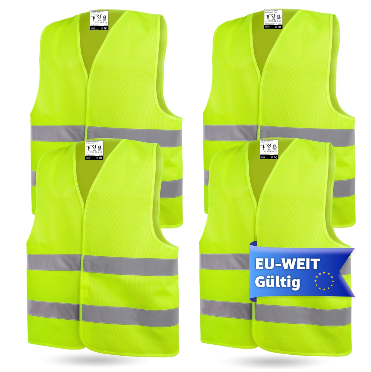 OwnWheel 12x Sicherheitsweste ISO20471 Auto 2024: Neongelb - reflektierende Warnwesten für PKW & LKW - Notfall & Pannenwesten OwnWheel 12x Sicherheitsweste ISO20471 Auto 2024: Neongelb - reflektierende Warnwesten für PKW & LKW - Notfall & Pannenwesten von OwnWheel