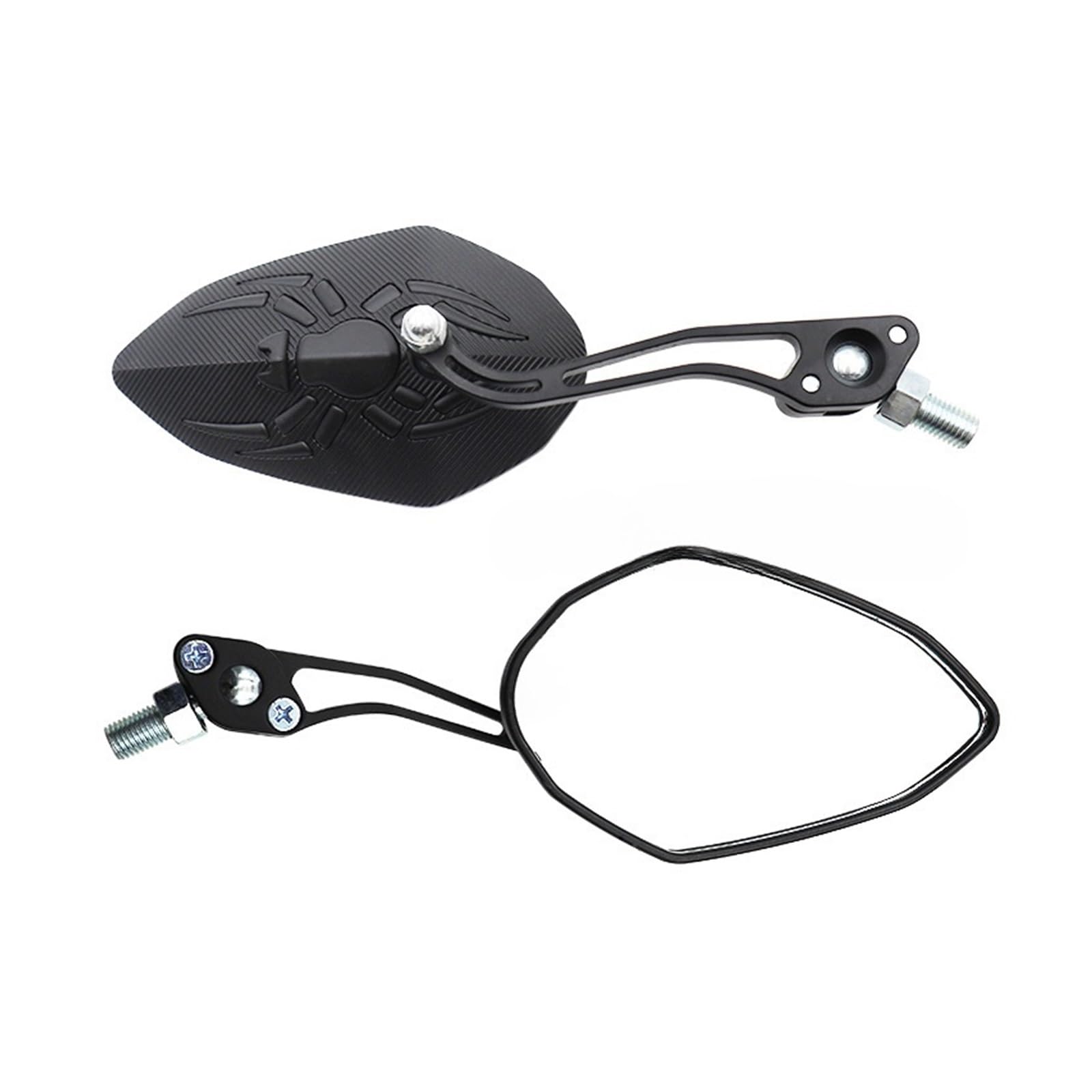 Motorrad Rückspiegel 1 paar Motorrad Rückspiegel 360 ° Rotierenden Einstellbare Umkehr Universal Änderung Teile(Black) von Oxektgb