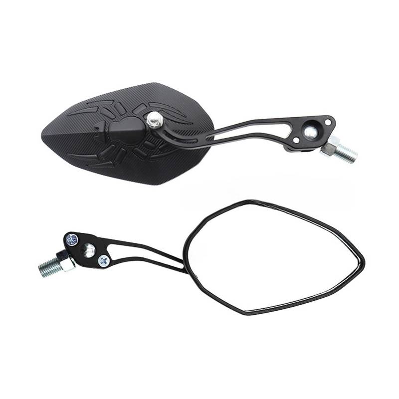 Motorrad Rückspiegel 1 paar Motorrad Rückspiegel 360 ° Rotierenden Einstellbare Umkehr Universal Änderung Teile(Black) von Oxektgb