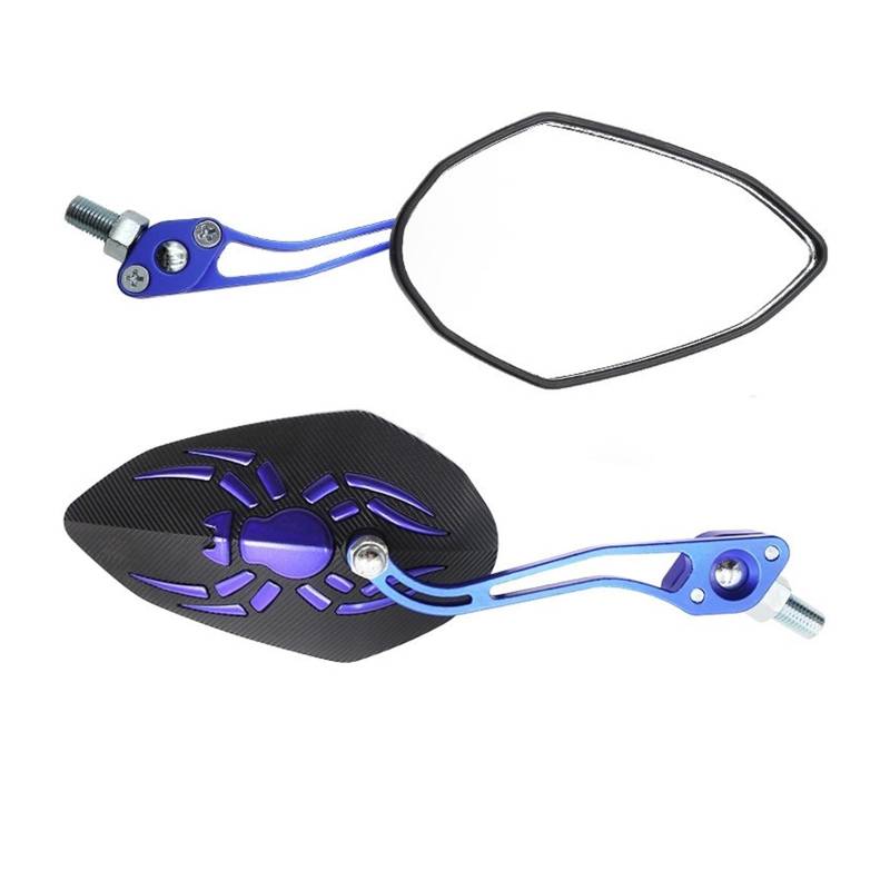 Motorrad Rückspiegel 1 paar Motorrad Rückspiegel 360 ° Rotierenden Einstellbare Umkehr Universal Änderung Teile(Blue) von Oxektgb