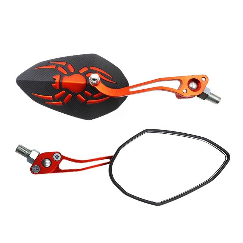 Motorrad Rückspiegel 1 paar Motorrad Rückspiegel 360 ° Rotierenden Einstellbare Umkehr Universal Änderung Teile(Orange) von Oxektgb
