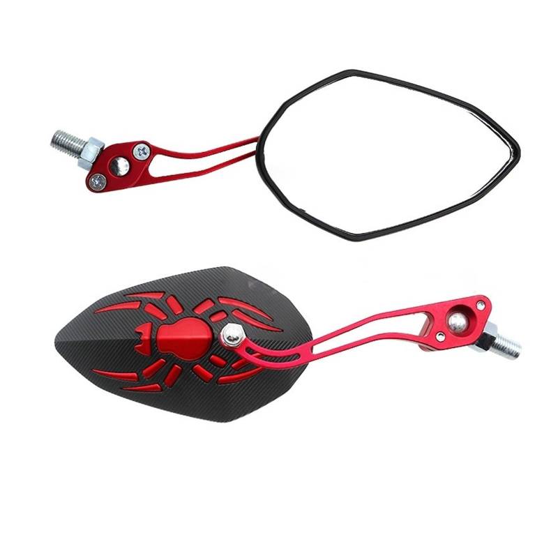 Motorrad Rückspiegel 1 paar Motorrad Rückspiegel 360 ° Rotierenden Einstellbare Umkehr Universal Änderung Teile(Red) von Oxektgb