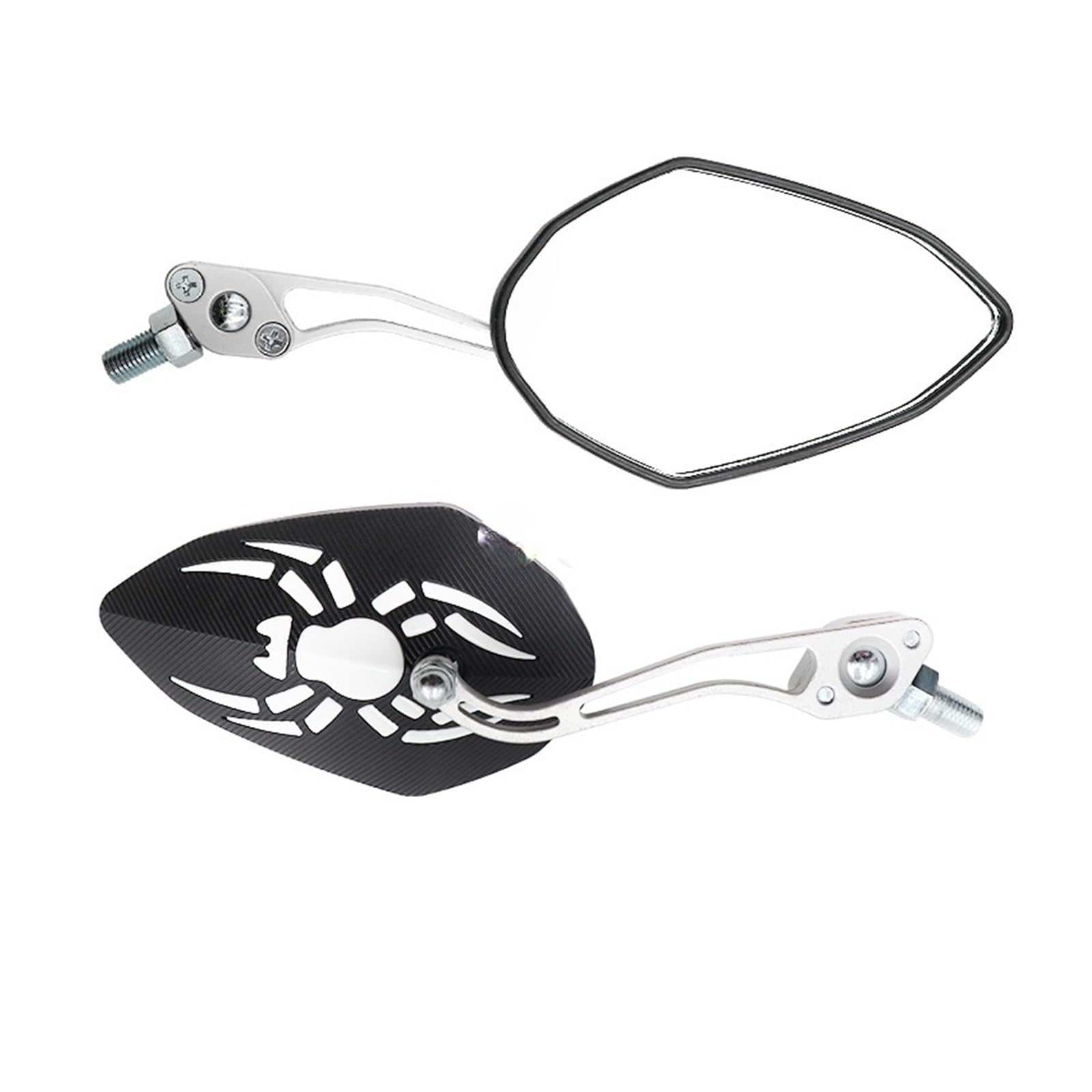 Motorrad Rückspiegel 1 paar Motorrad Rückspiegel 360 ° Rotierenden Einstellbare Umkehr Universal Änderung Teile(WHITE) von Oxektgb